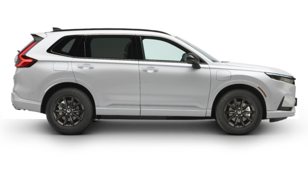 Seitenansicht eines weißen Honda CR-V PLUG IN Hybrid
