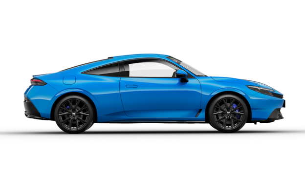 Seitenansicht eines hellblauen Honda Prelude